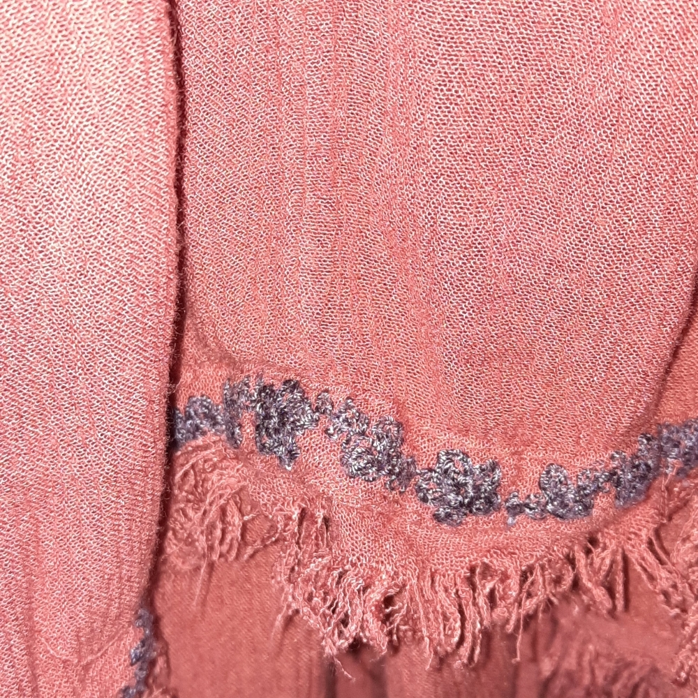 FREE PEOPLE Flowy Boho Tunic Dress Cottage Embroidered Burnt Orange Blu Roomy XS - Picture 9 of 11